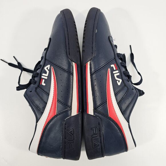 Fila Men's Original Fitness Lea Classic Sneakers Navy/White/Red US Size 11.5 - Picture 6 of 7